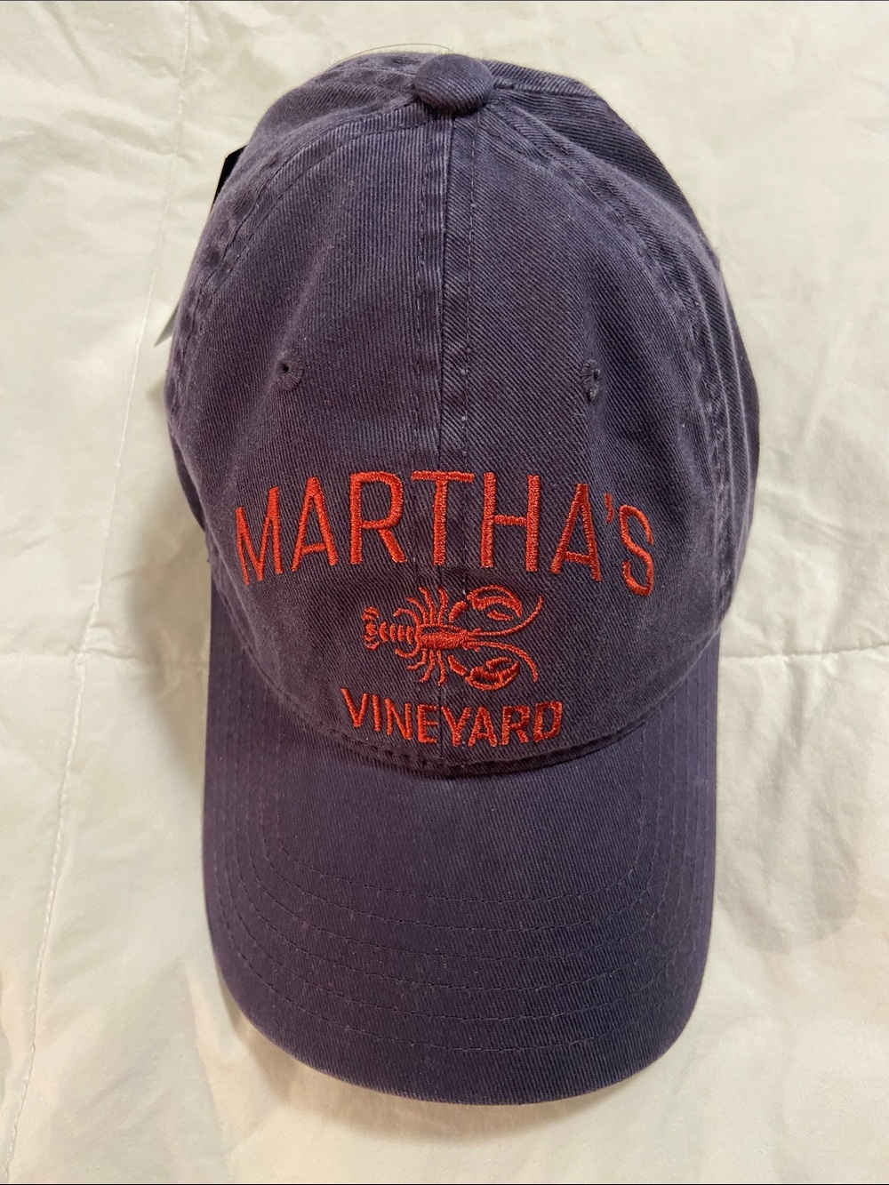 Martha's Vineyard Navy Baseball Cap with Orange Embroidery